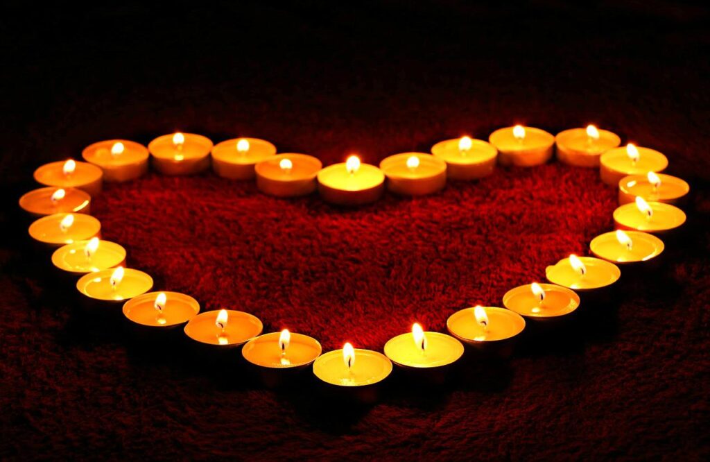 legamento amore candele